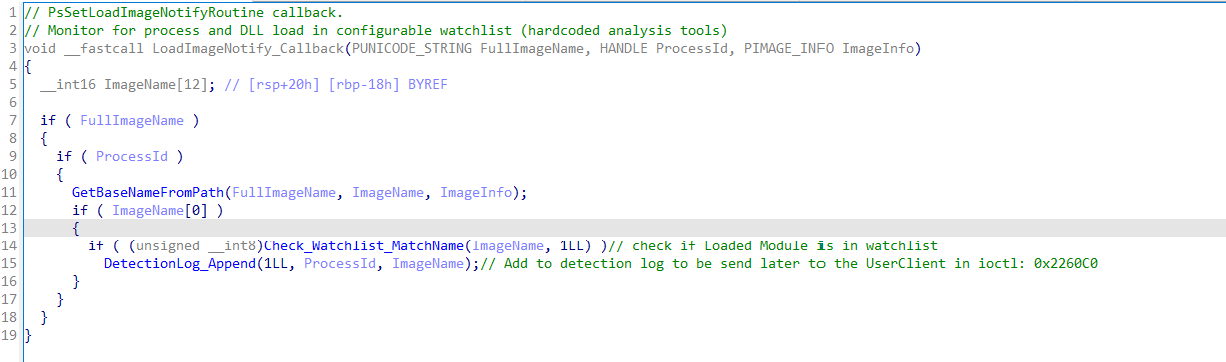 Image-load notify populating the detection list