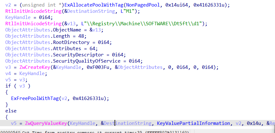 Read Attack time from registry